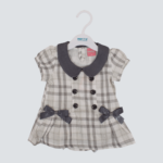Lini peach-grey party frock for baby girls